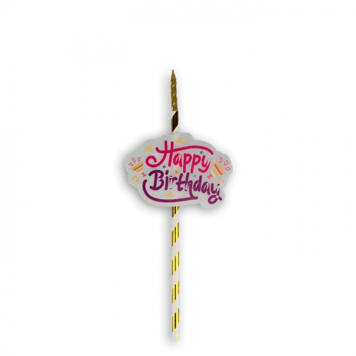 Топпер-свеча "Happy Birthday хлопушка" с подсветкой Топпер-свеча "Happy Birthday хлопушка" с подсветкой