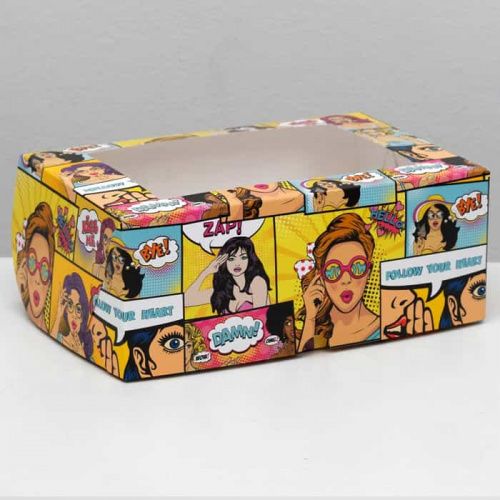 Коробка для 6 капкейков "Pop-art", 25*17*10см Коробка для 6 капкейков "Pop-art", 25*17*10см