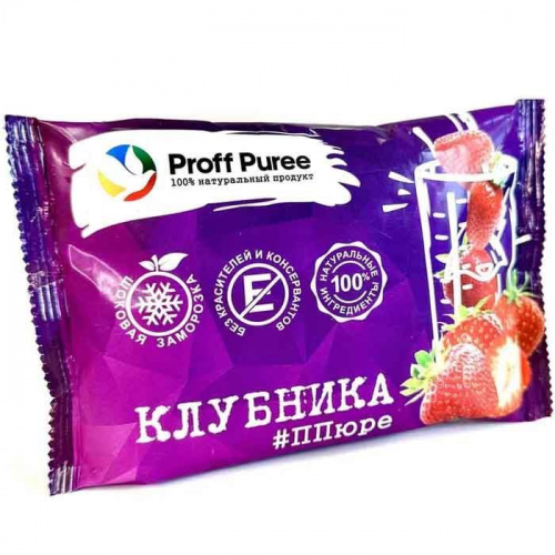 Пюре замороженное Клубника Proff Puree, саше 250г Пюре замороженное Клубника Proff Puree, саше 250г