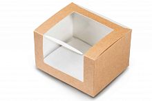 Коробка квадратная для десерта с окном 13*11*8см
