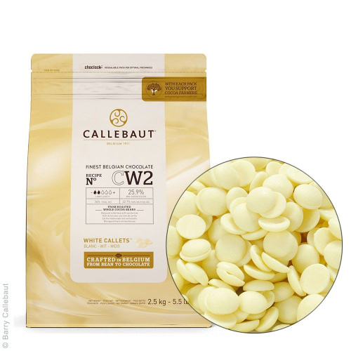 Шоколад Каллебаут Callebaut Белый 25.9%, упаковка 2,5 кг