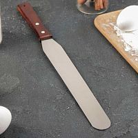 Палетка Прямая металлическая с дер. ручкой 25см