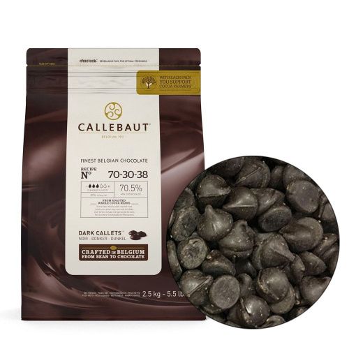 Шоколад Каллебаут Callebaut Темный Бурбон 70,4%, 1кг Шоколад Каллебаут Callebaut Темный Бурбон 70,4%, 1кг