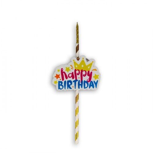 Топпер-свеча "Happy Birthday с короной" с подсветкой Топпер-свеча "Happy Birthday с короной" с подсветкой