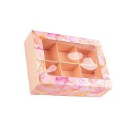 Коробка для 6 конфет "Розовые лепестки", 14*10*3,8см