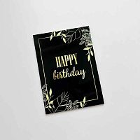 Акриловый топпер "Happy Birthday", черный