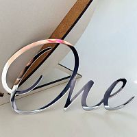 Зеркальный акриловый топпер "One изящный", серебро