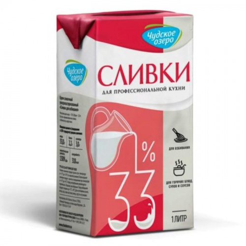 Сливки "Чудское озеро" 33%, 1л. Сливки "Чудское озеро" 33%, 1л.