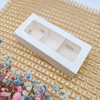 Коробка для 3 конфет, белая 13*5*3,3см