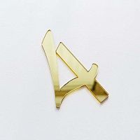 Зеркальный акриловый топпер цифра "4" 7см